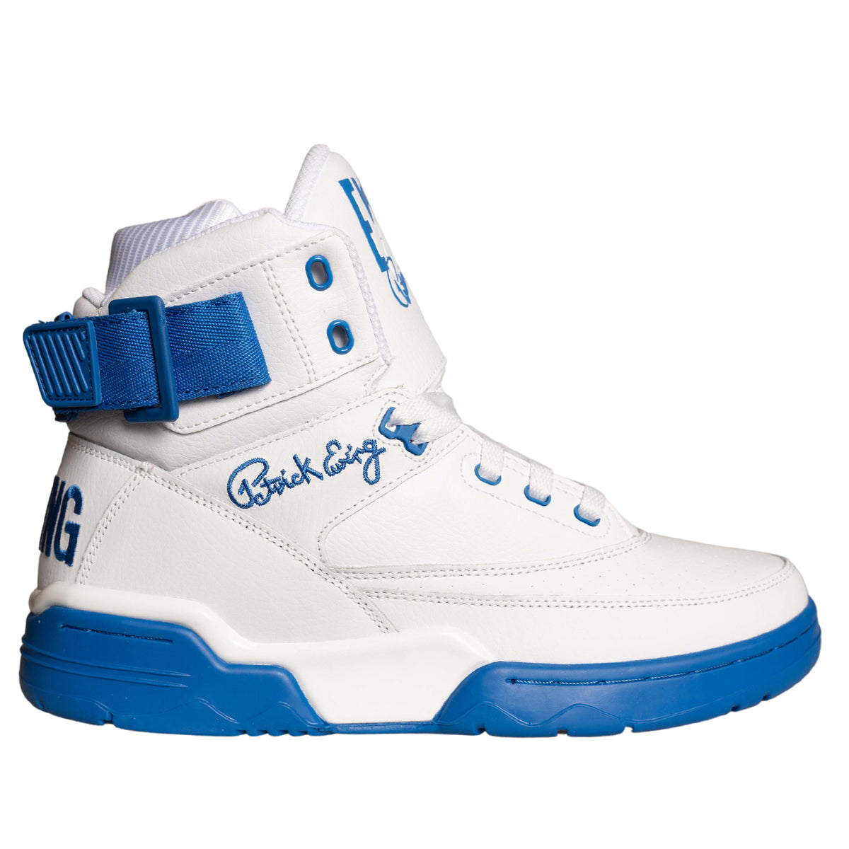 33 HI Sneaker | White and Royal – Ewing Athletics