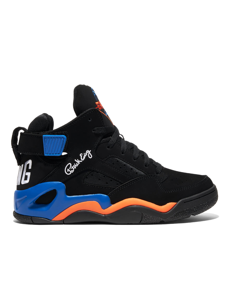 The Baseline Sneaker Black, Royal & Orange Ewing Athletics