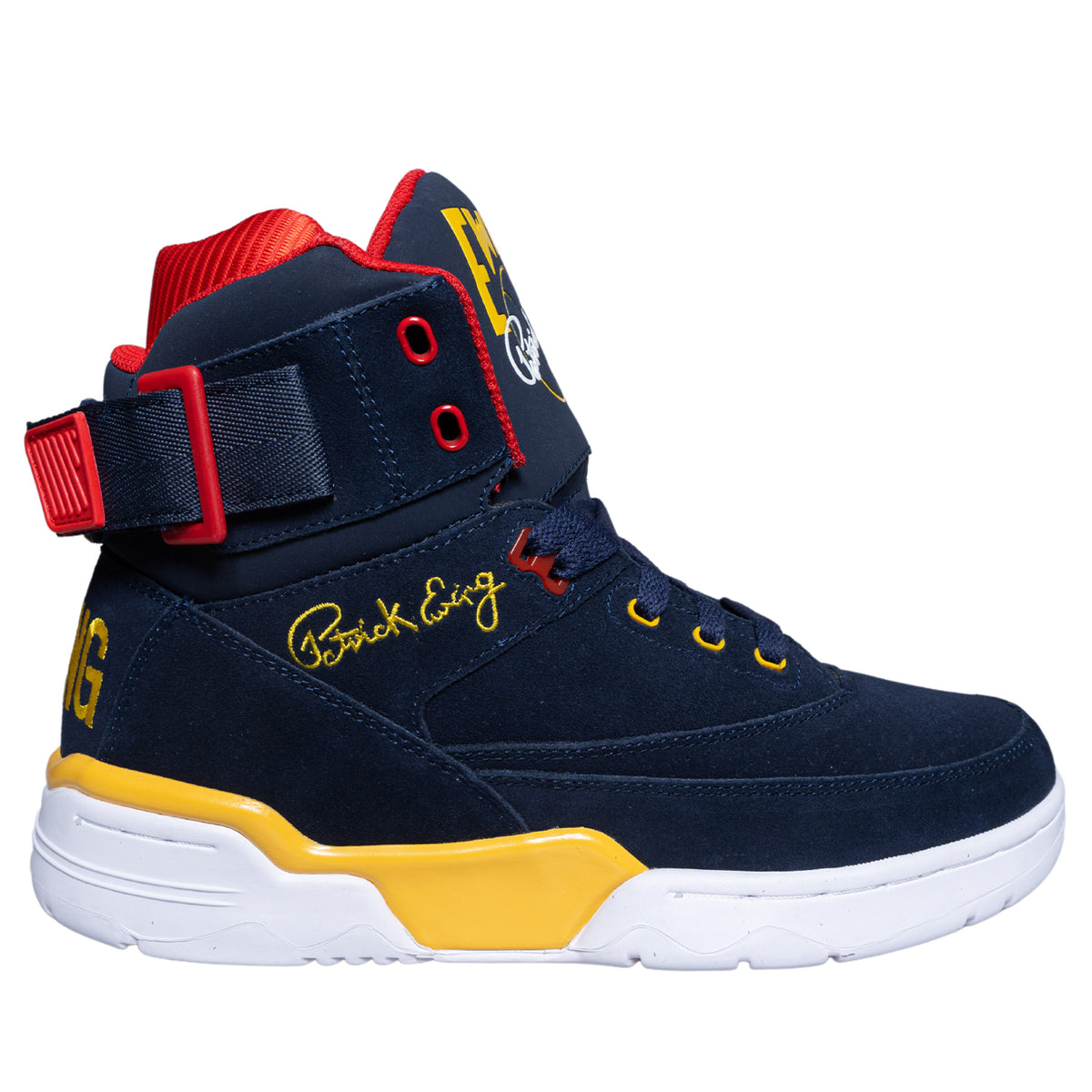 33 HI Sneaker  Navy, Red, And Yellow – Ewing Athletics