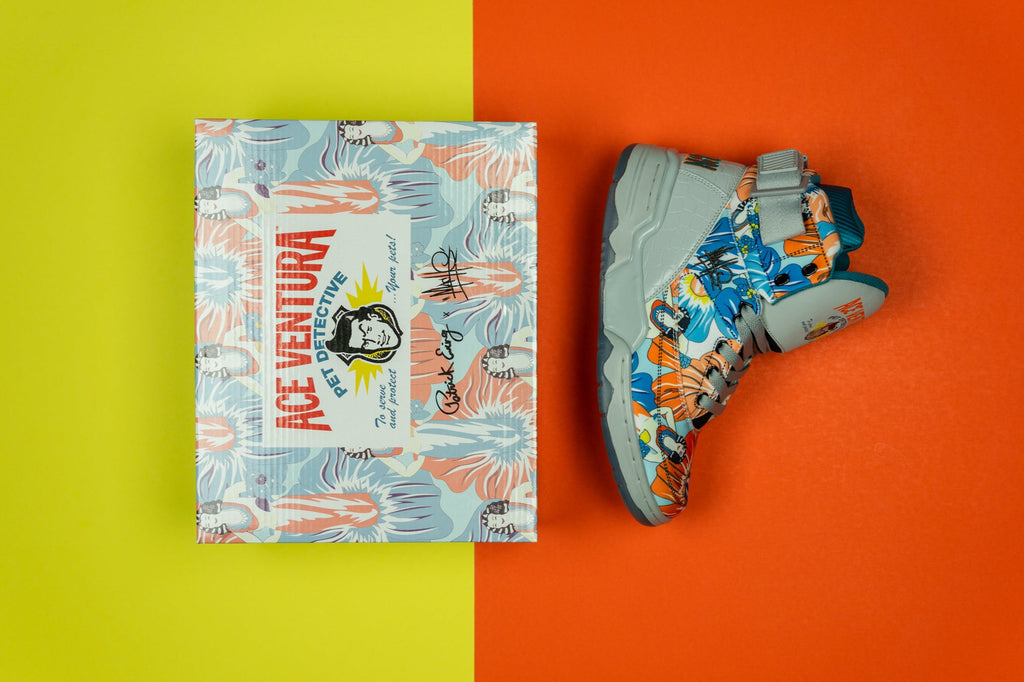 MACHE CUSTOMS AND EWING ATHLETICS GO #LACESOUT TO CELEBRATE THE 25TH ANNIVERSARY OF "ACE VENTURA: PET DETECTIVE" - Ewing Athletics