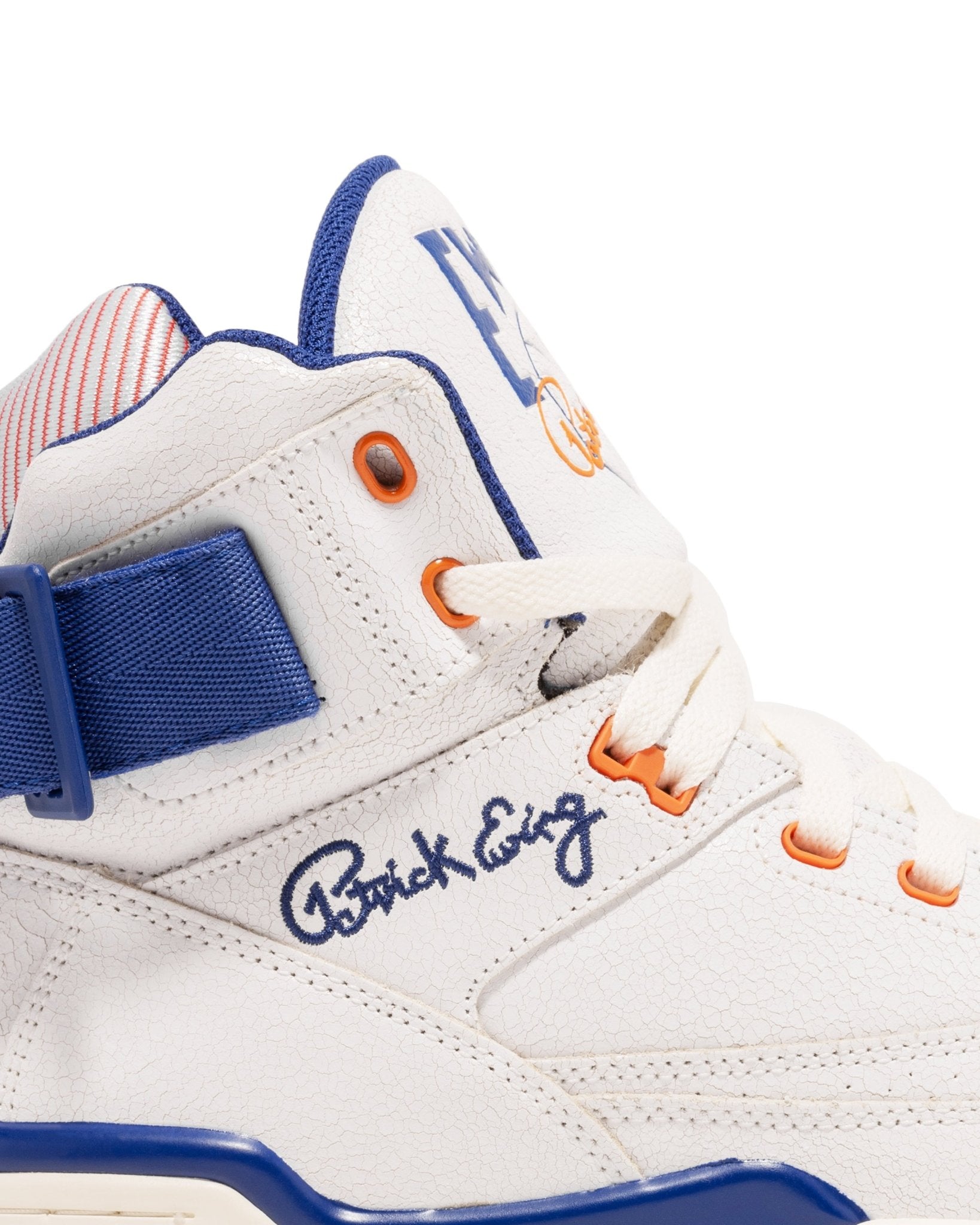Ewing Quick Layup 33 ホワイト/オレンジ/ブルー White, Blue, And Orange 33 HI VINTAGE Sneaker – Ewing Athletics