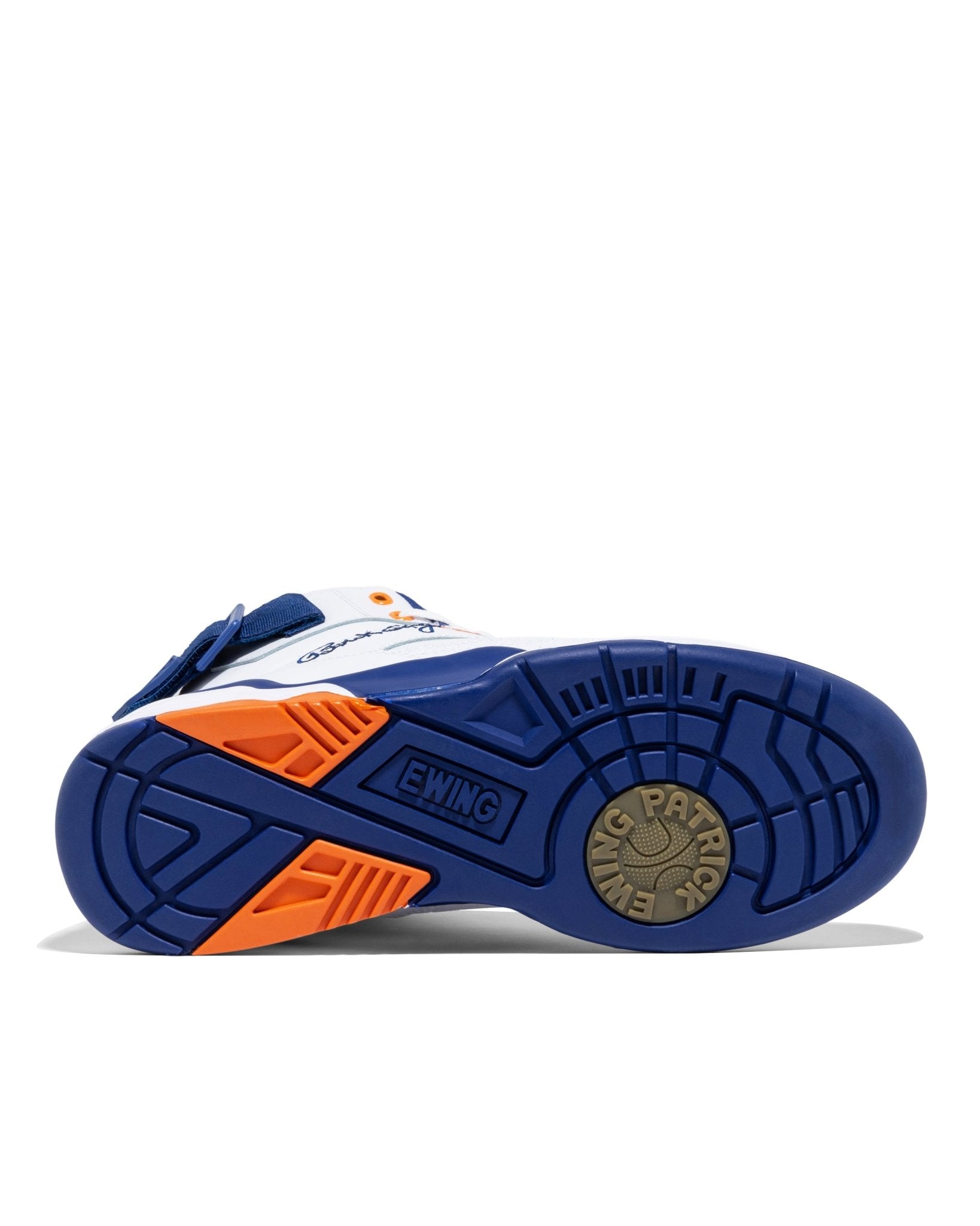 The 33 Hi Shoe | White, Royal, And Orange – Ewing Athletics