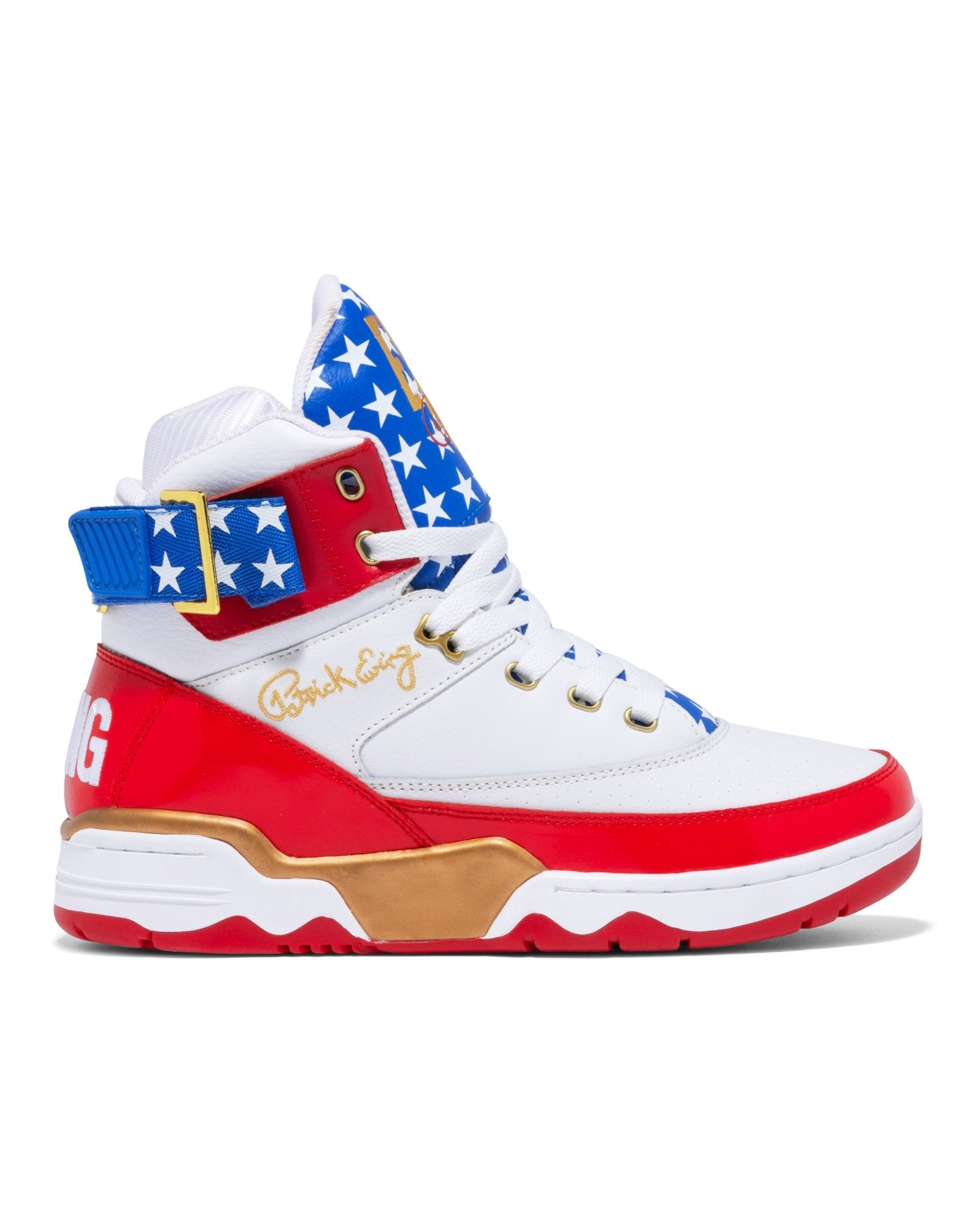 White, Red, Blue & Gold USA 33 HI | Men's – Ewing Athletics