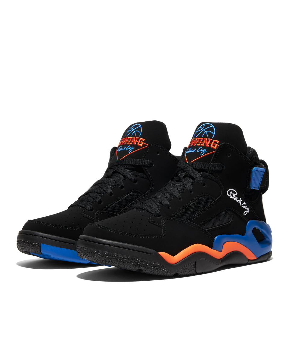 The Baseline Sneaker Black, Royal & Orange Ewing Athletics