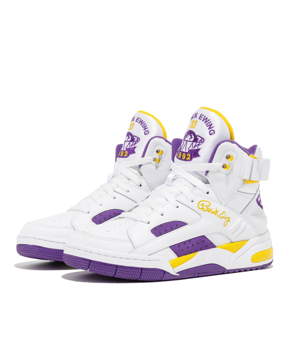 The Eclipse Shoe | White, Purple & Lemon – Ewing Athletics