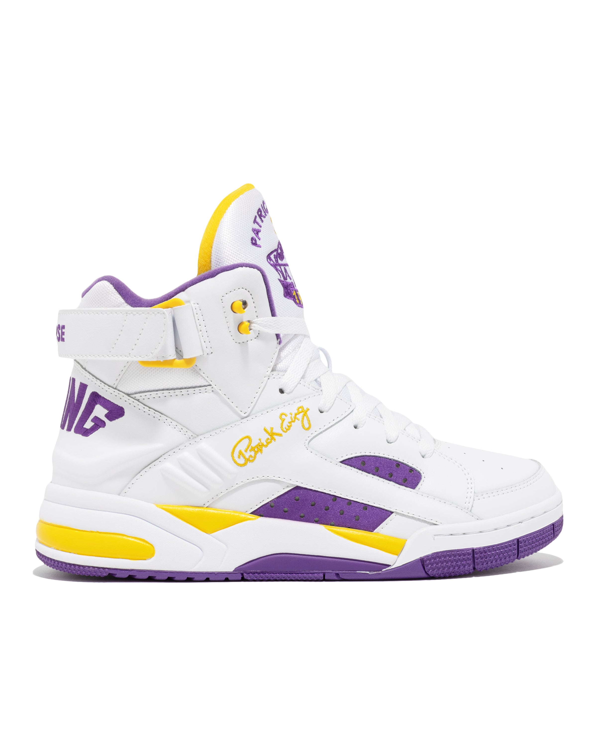 The Eclipse Shoe | White, Purple & Lemon – Ewing Athletics