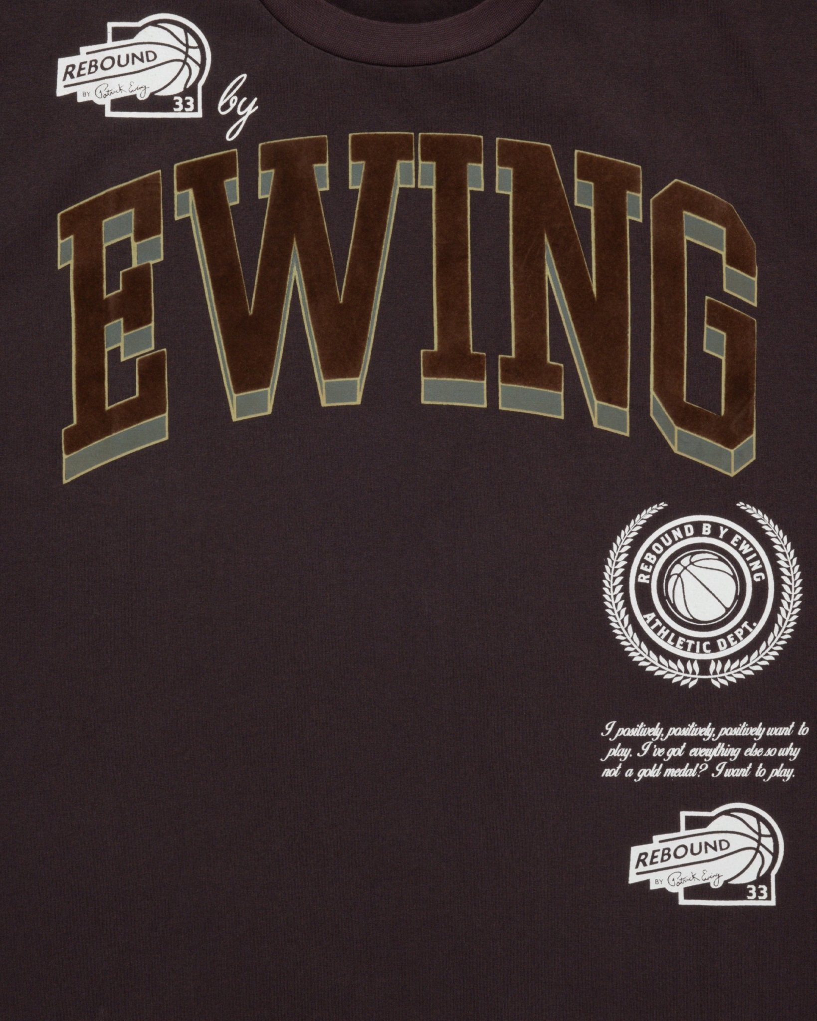 Ewing 1992 T-Shirt Brown - Ewing Athletics
