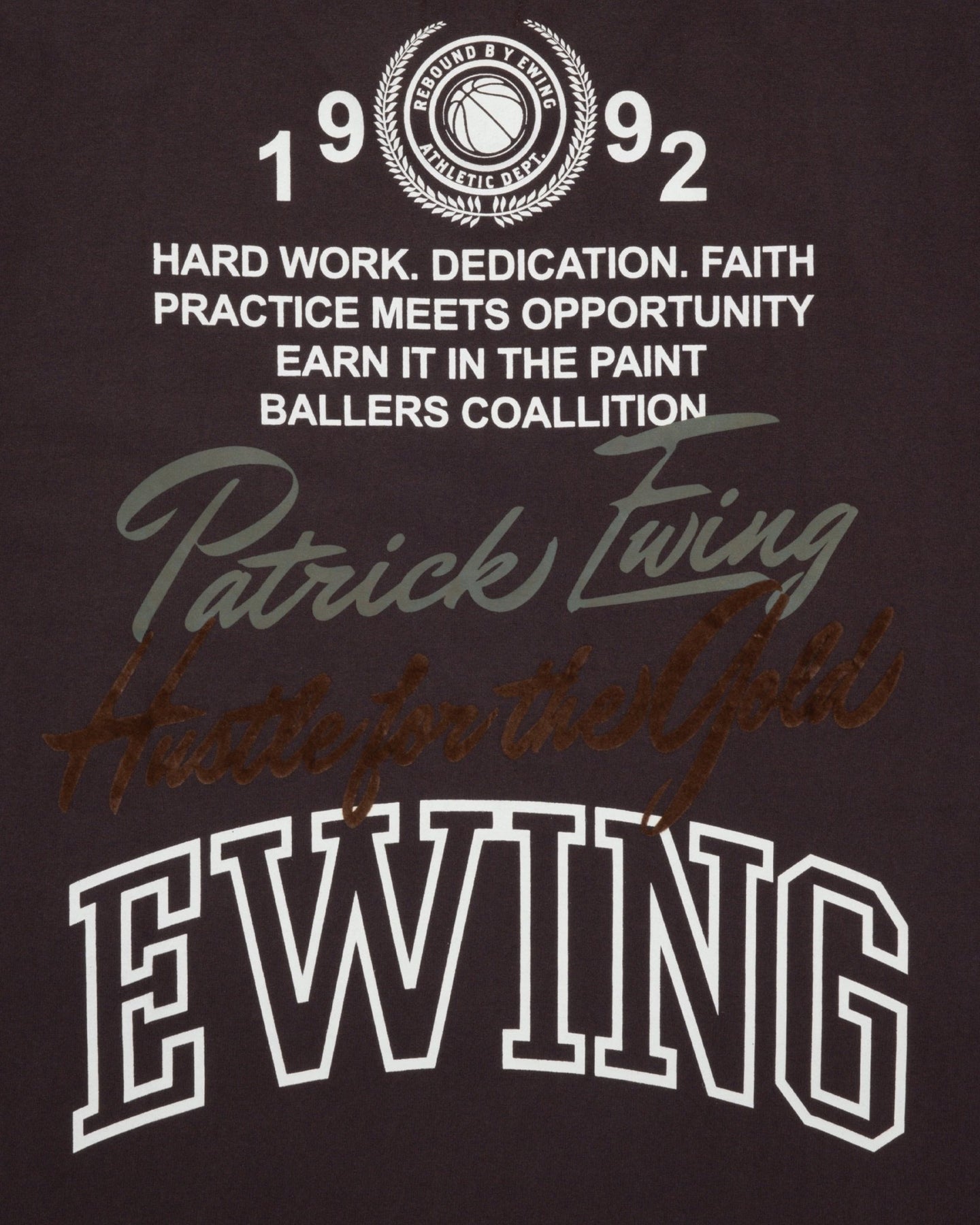 Ewing 1992 T-Shirt Brown - Ewing Athletics