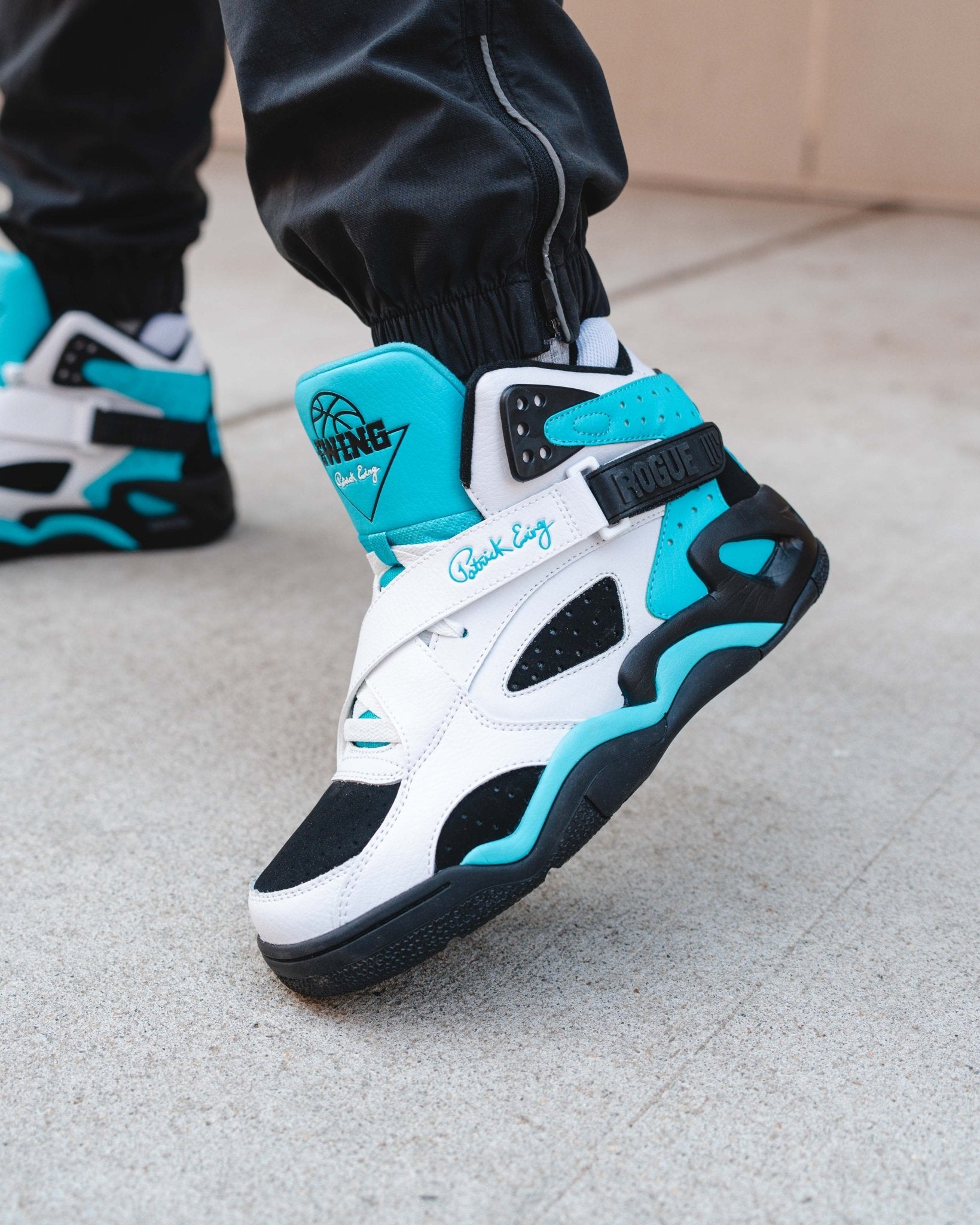 ROGUE White/Black/Cyan Blue - Ewing Athletics