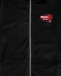 Velour Tracksuit Jacket & Pants Black/Red - Ewing Athletics