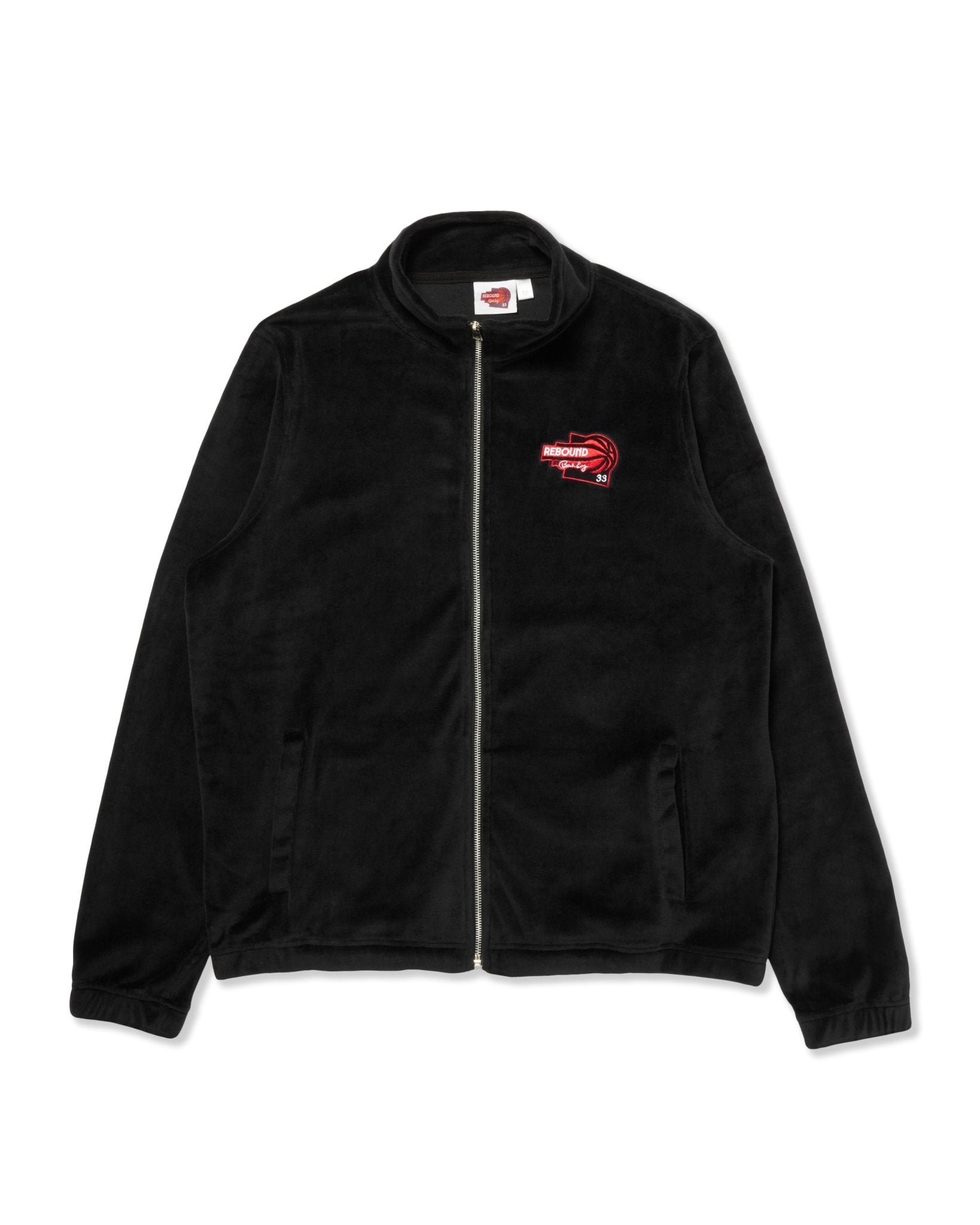 Velour Tracksuit Jacket & Pants Black/Red - Ewing Athletics