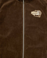 Velour Tracksuit Jacket & Pants Brown/Cream - Ewing Athletics