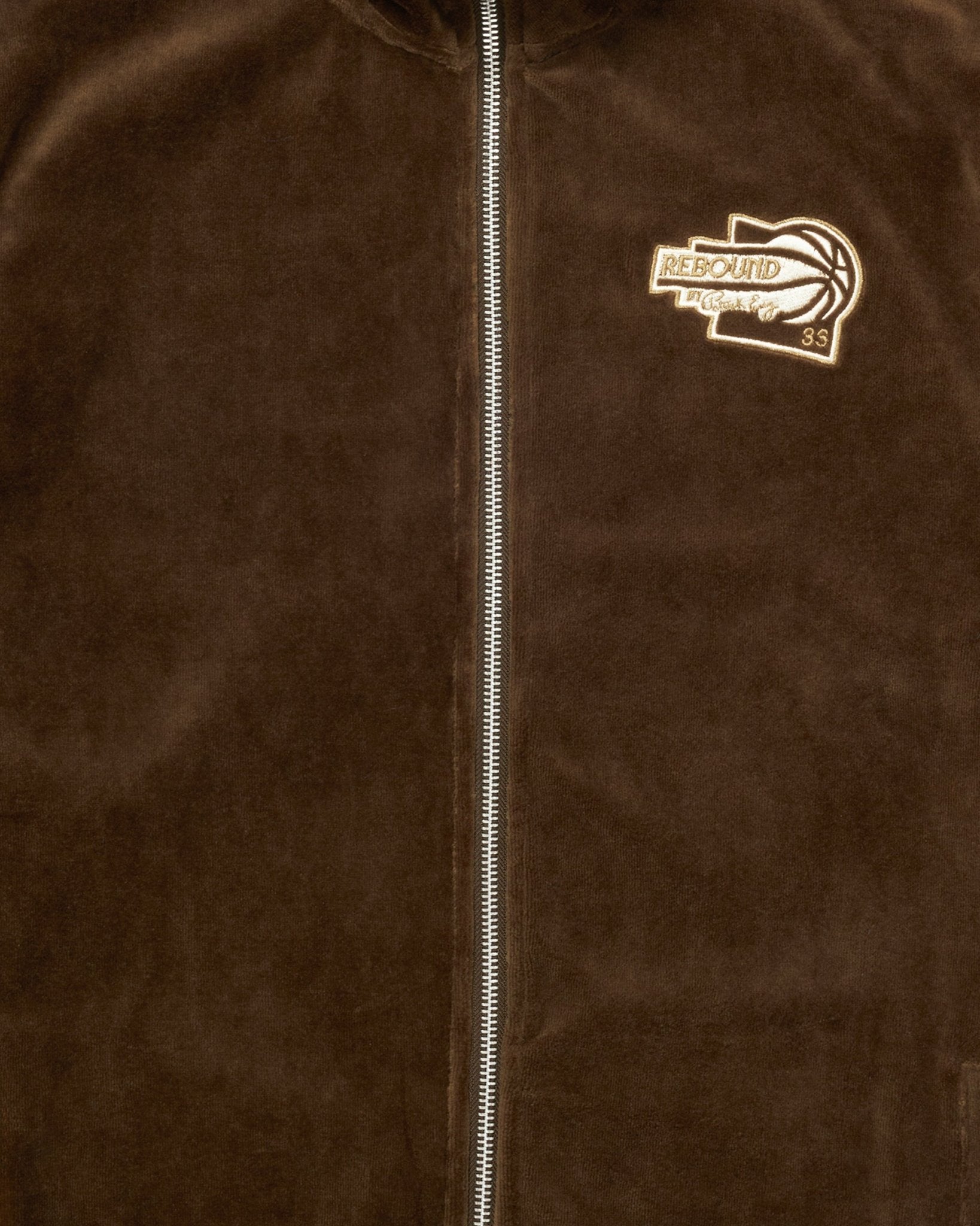 Velour Tracksuit Jacket & Pants Brown/Cream - Ewing Athletics