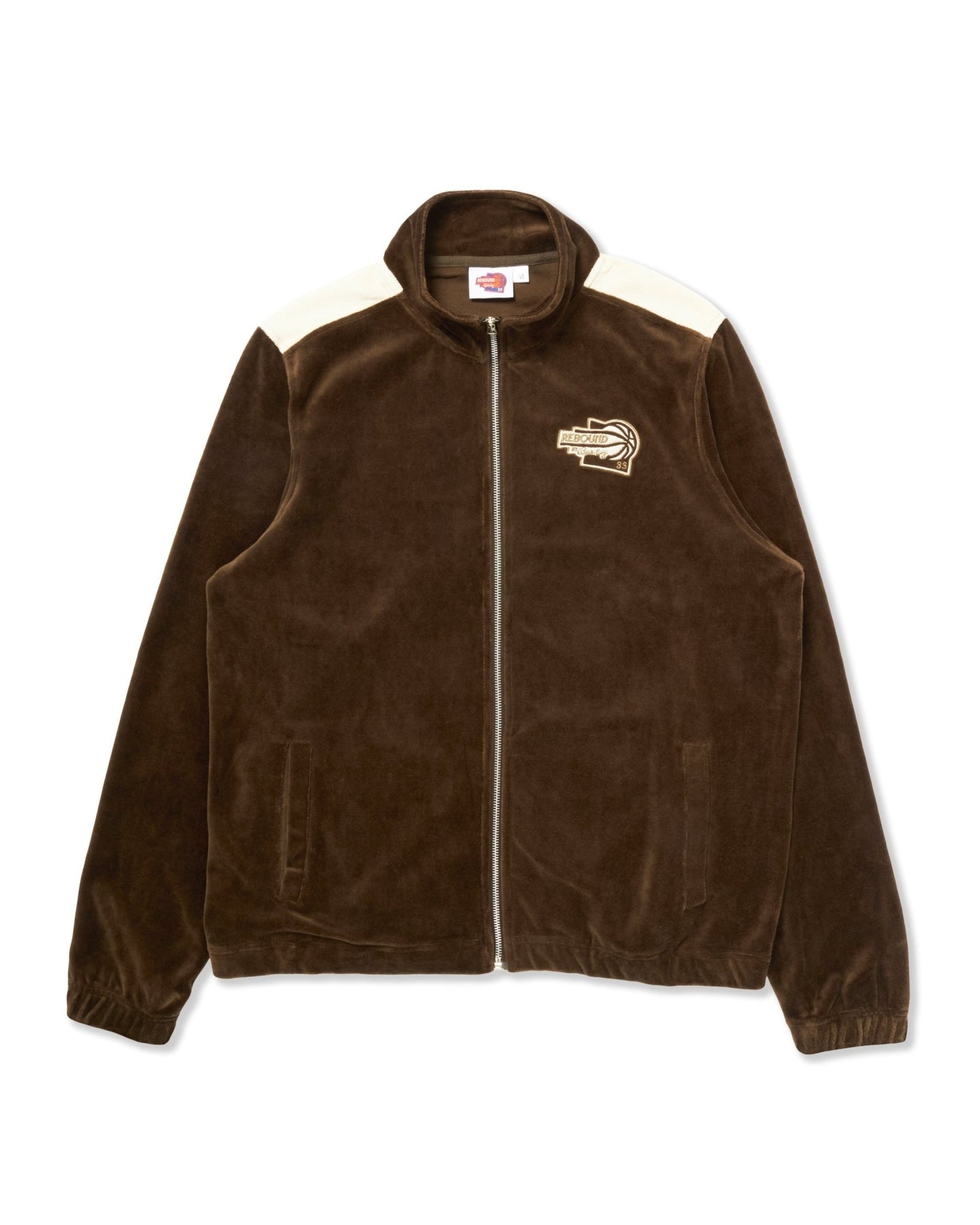Velour Tracksuit Jacket & Pants Brown/Cream - Ewing Athletics