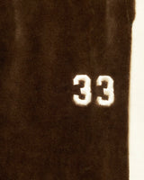 Velour Tracksuit Jacket & Pants Brown/Cream - Ewing Athletics