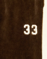 Velour Tracksuit Jacket & Pants Brown/Cream - Ewing Athletics