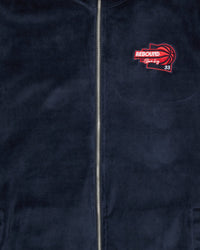 Velour Tracksuit Jacket & Pants Royal Navy/Red - Ewing Athletics