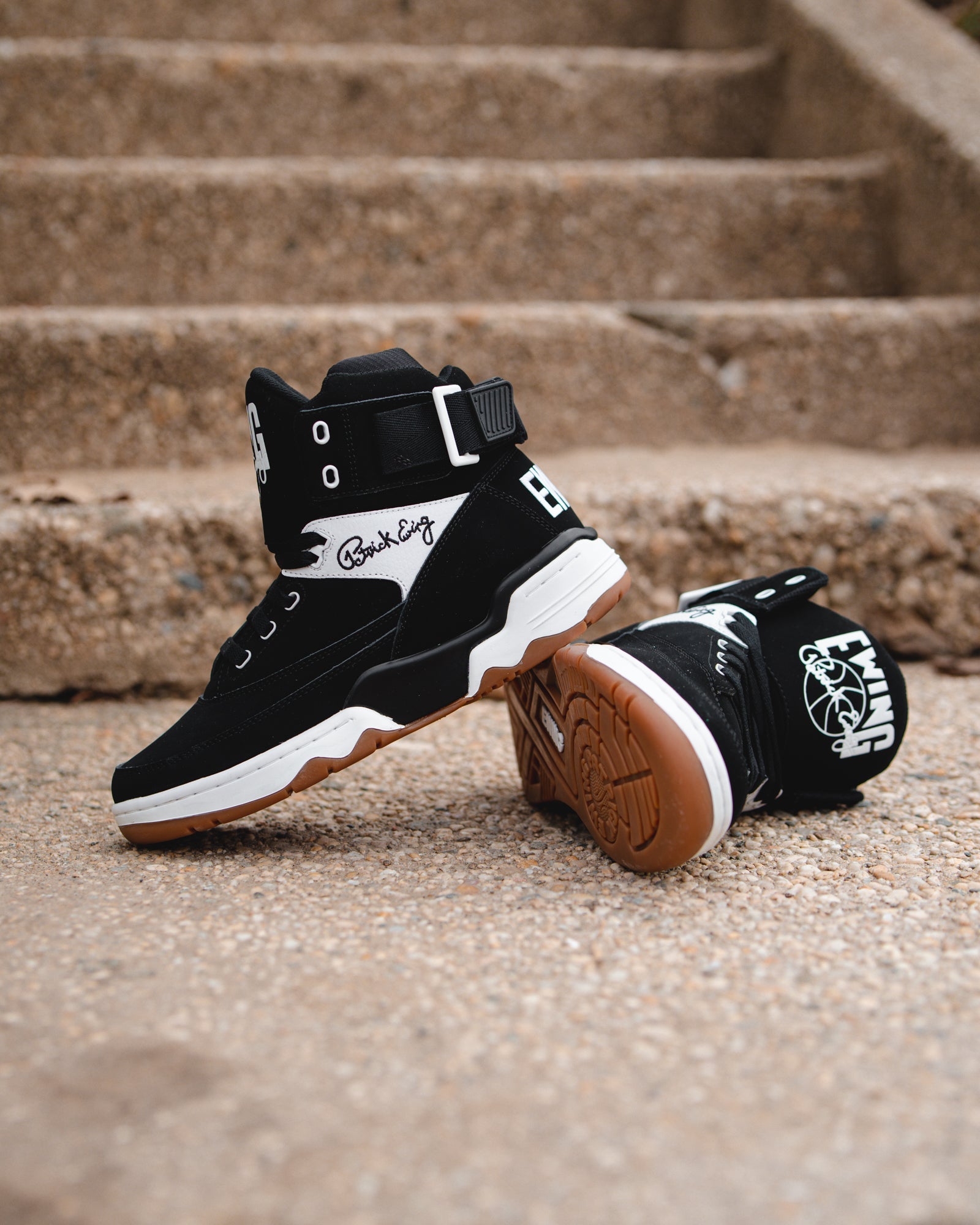 The 33 Hi Sneaker | Black, White, Gum – Ewing Athletics
