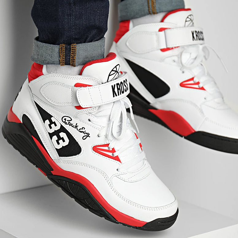 Patrick ewing shoes red and black sales